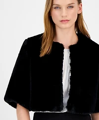 Anne Klein Women's Faux Fur Open Front Shrug