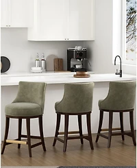 Manhattan Comfort Lucia 37.2" Chenille Upholstered Counter Stool