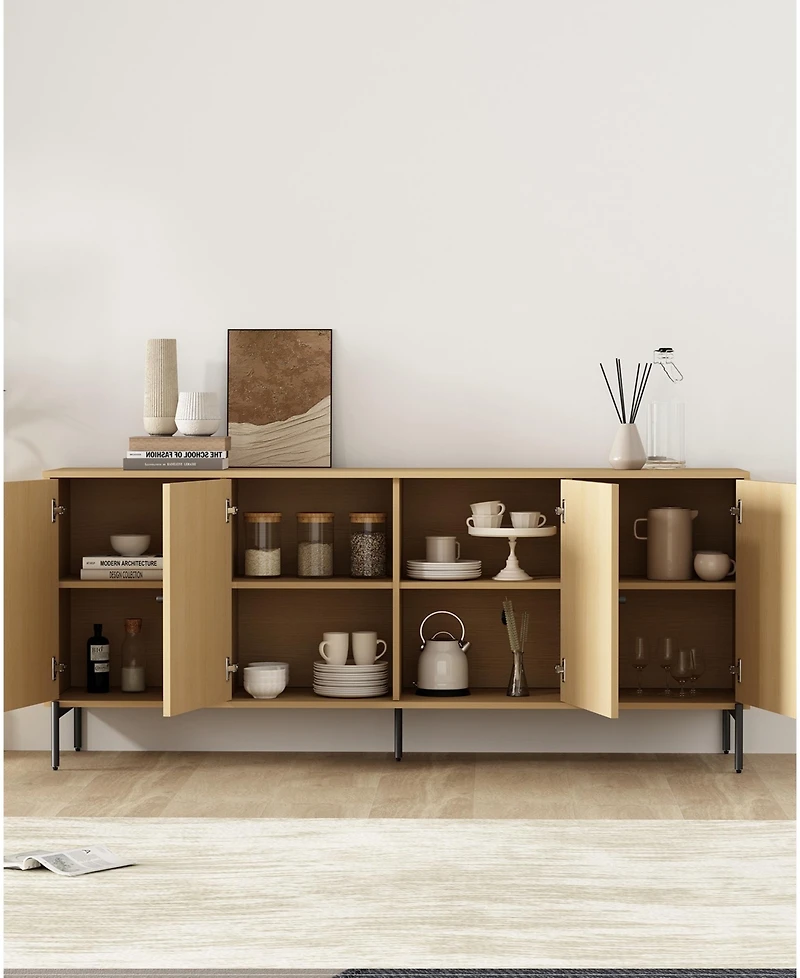 Manhattan Comfort Magnolia 70.9" Wood Modern 8-Shelf Sideboard