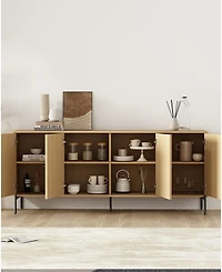 Manhattan Comfort Magnolia 70.9" Wood Modern 8-Shelf Sideboard