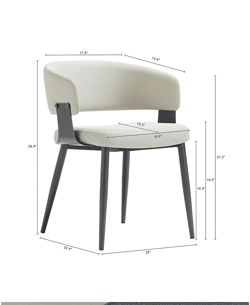 Manhattan Comfort Luce Textured 22.9" Leatherette Upholstered Dining Chair