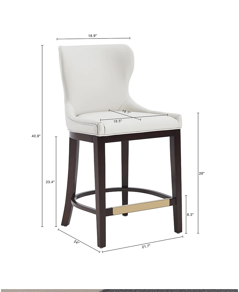 Manhattan Comfort Blair 40.9" Leatherette Upholstered Counter Stool