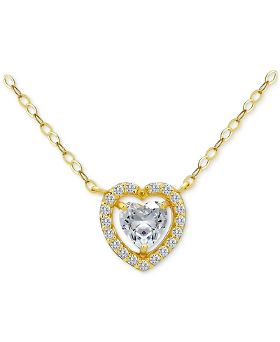 Giani Bernini Heart Cut Necklace (1-1/2 ct. t.w.) in Gold Plated Sterling Silver, Macy's Exclusive