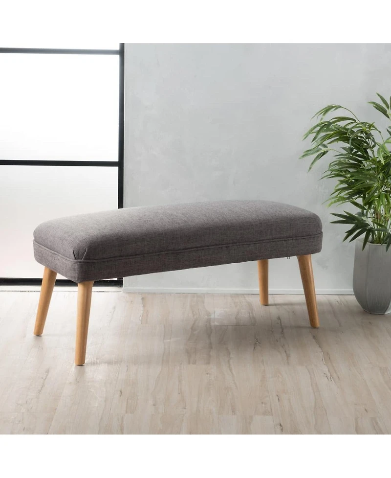 The Pop Home Upholstered Bench with Wood Legs, 38'' Small Accent Bench for Entryway or Bedroom-The Pop Home