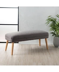 The Pop Home Upholstered Bench with Wood Legs, 38'' Small Accent Bench for Entryway or Bedroom-The Pop Home
