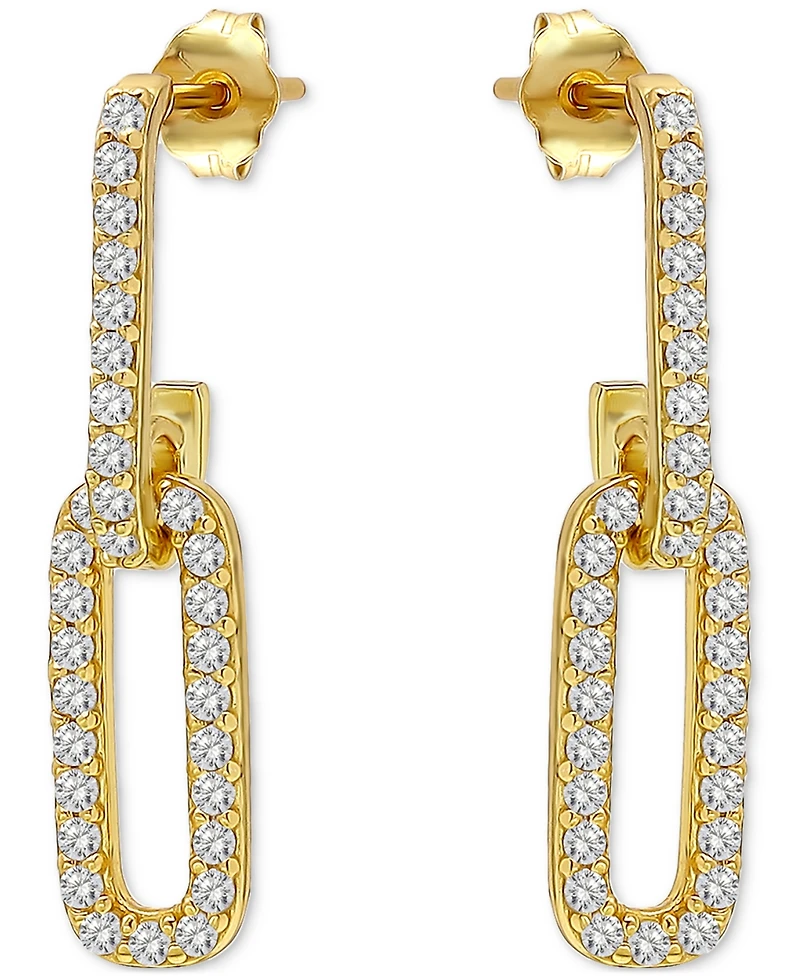 Giani Bernini Link Drop Earrings in (7/8 ct. t.w.) Gold Pleated Sterling Silver, Macy's Exclusive