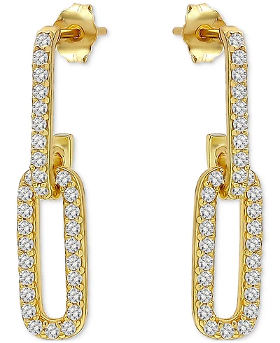 Giani Bernini Link Drop Earrings in (7/8 ct. t.w.) Gold Pleated Sterling Silver, Macy's Exclusive