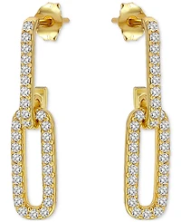 Giani Bernini Link Drop Earrings in (7/8 ct. t.w.) Gold Pleated Sterling Silver, Macy's Exclusive