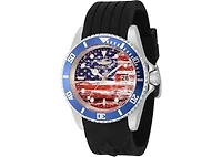 Invicta Men's 45871 Pro Diver Quartz 3 Hand Blue, White, Red Dial Watch