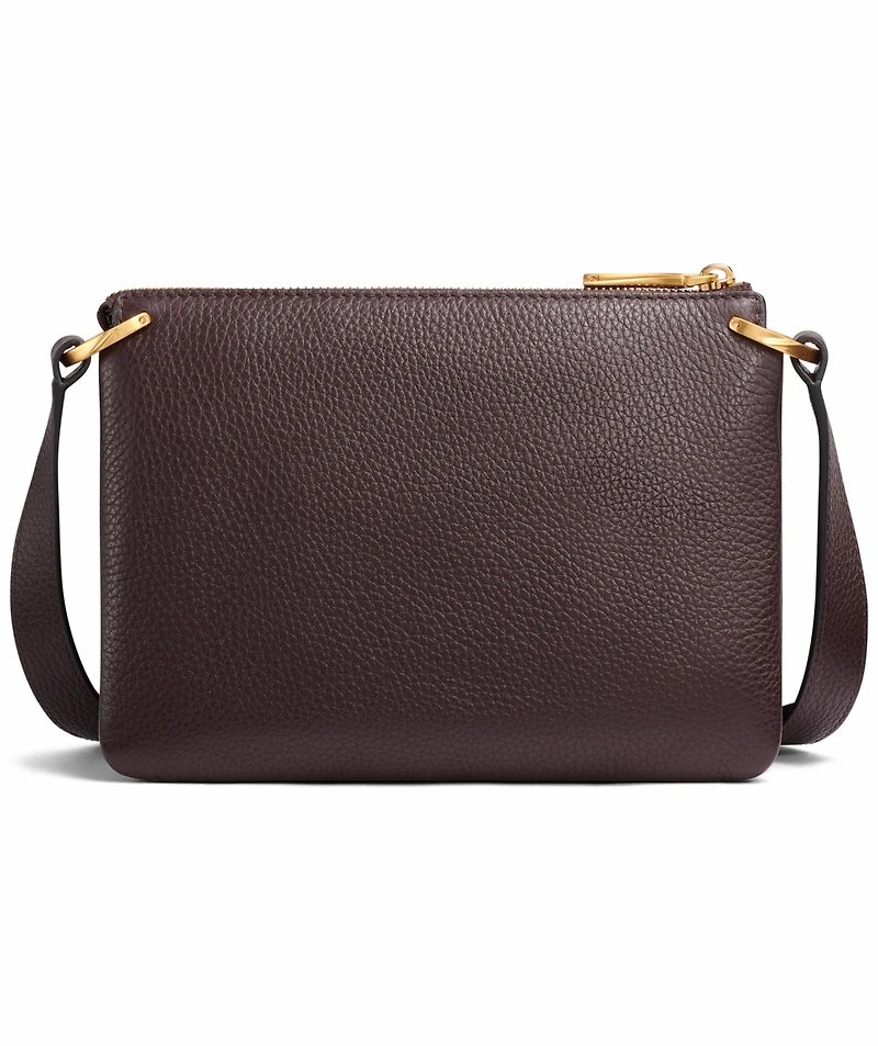 Donna Karan New York Glenwood Zippered Leather Crossbody with Tassel Detail