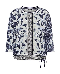 Olsen Abstract Leaf & Border Print T-Shirt