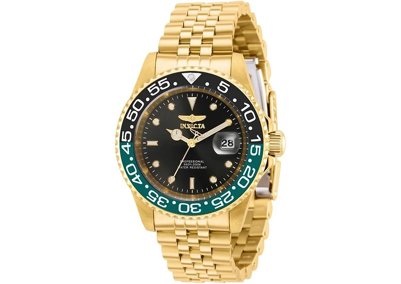 Invicta Men's 36043 Pro Diver Quartz 3 Hand Black Dial Watch