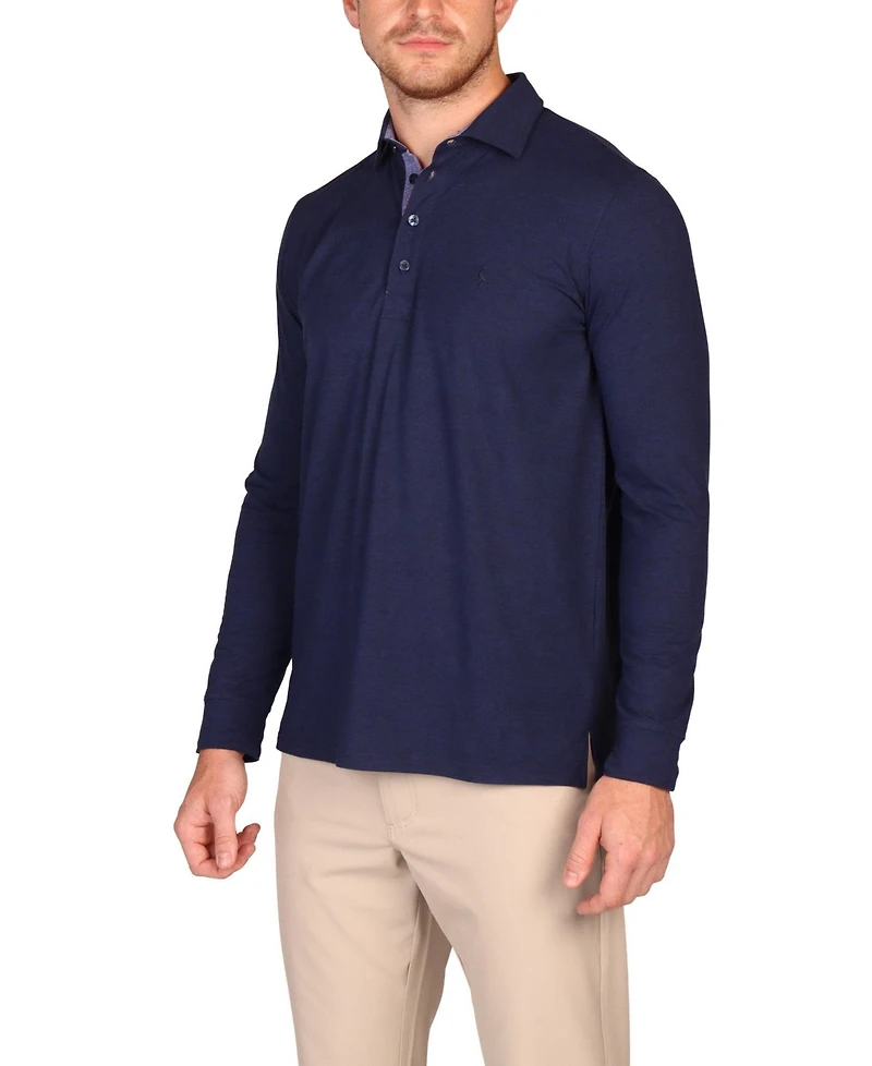 Tailorbyrd Men's Byrd Blend Long Sleeve Polo