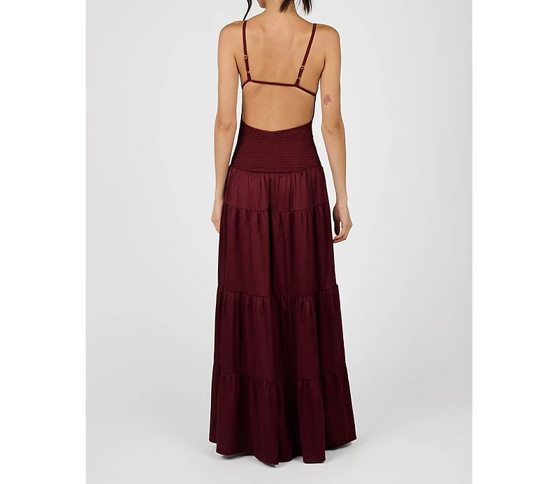 WeWoreWhat Women's Smocked Drop Waist Maxi Dress