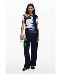 Desigual Women's Textured floral T-shirt