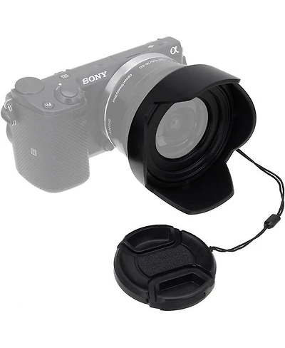 Fotodiox Reversible Flower Hood Kit for Sony E Pz 16-50mm F3.5-5.6 Oss E-Mount Power Zoom Lens, Includes 40.5/52mm Mounting Ring and 52mm Inner Pinch