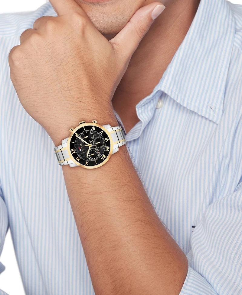 Tommy Hilfiger Men's Multifunction Two Tone Stainless Steel Bracelet Watch, 42mm