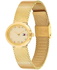 Tommy Hilfiger Women's Quartz Gold Tone Stainless Steel Mesh Bracelet Watch, 25mm