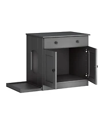 Palace Imports 100% Solid Wood Ziva 2-Door Cat Litter Box Enclosure with Catch