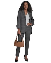 Calvin Klein Womens Windowpane Open Front Jacket Windowpane Highline Pants