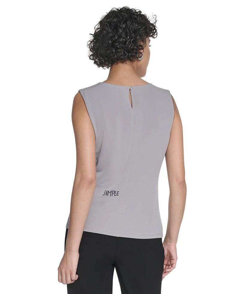 Calvin Klein Women's Sleeveless Pleated Neck Top