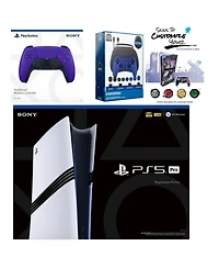 Sony PlayStation 5 Pro with Extra Galactic Purple Controller, Gamer Starter Kit and MightySkins Decal Voucher