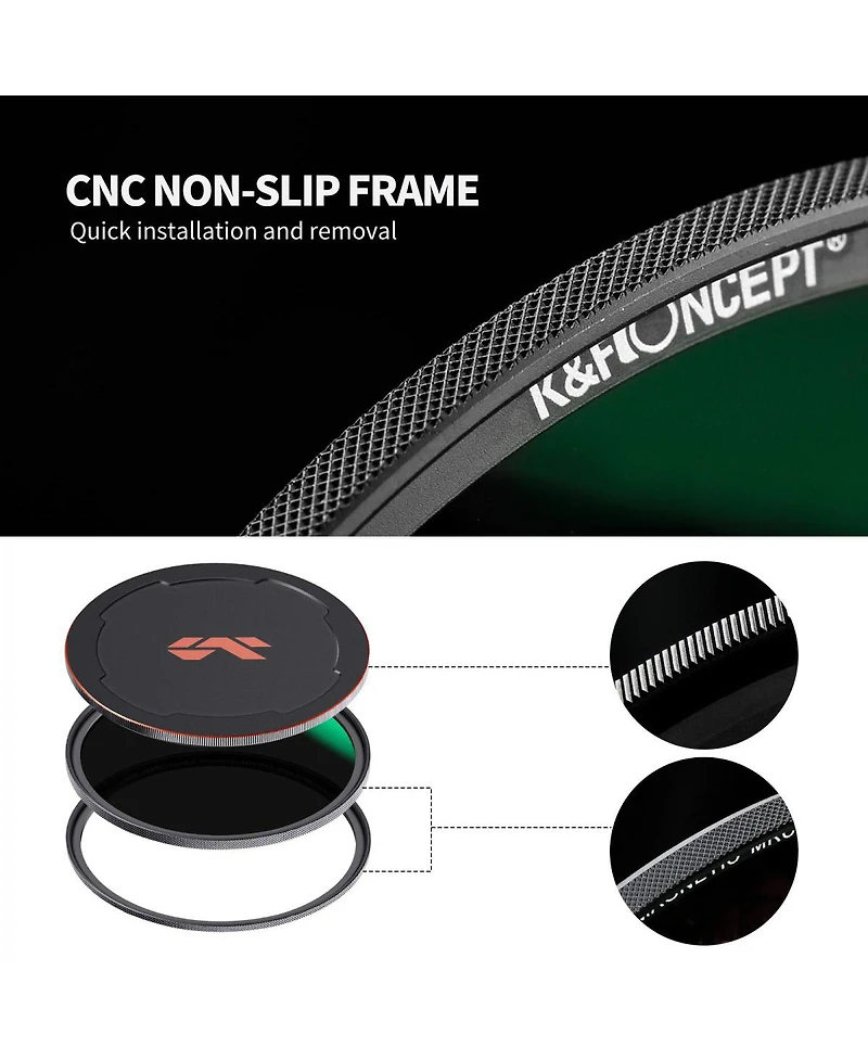 K&F Concept 82mm Nano-x Neutral Density ND1000 3.0 10-Stop Magnetic Filter