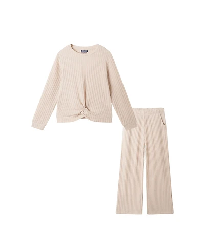 Andy & Evan Girls Rib Knit Hacci Set