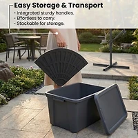 Yescom 4 Pcs 26.5 lbs 19" Cast Polyresin Rust-Free Fan Shaped Resin Beton Base Umbrella Stand Holder,YES0362
