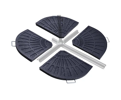 Yescom 4 Pcs 26.5 lbs 19" Cast Polyresin Rust-Free Fan Shaped Resin Beton Base Umbrella Stand Holder,YES0362