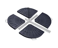 Yescom 4 Pcs 26.5 lbs 19" Cast Polyresin Rust-Free Fan Shaped Resin Beton Base Umbrella Stand Holder,YES0362