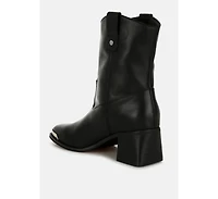 Iliad Genuine Leather Metallic Accent Ankle Boots Women