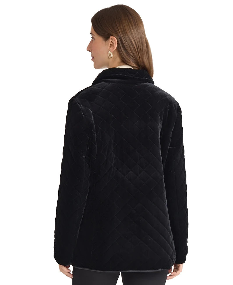 Jones New York Petite Long Sleeve Quilted Jacket