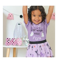 Sweet Wink Little and Big Girls Ghouls Just Wanna Have Fun Halloween Short Sleeve T-Shirt