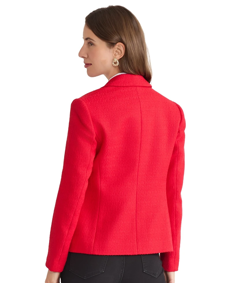 Jones New York Petite Double Breasted Long Sleeves Jacket