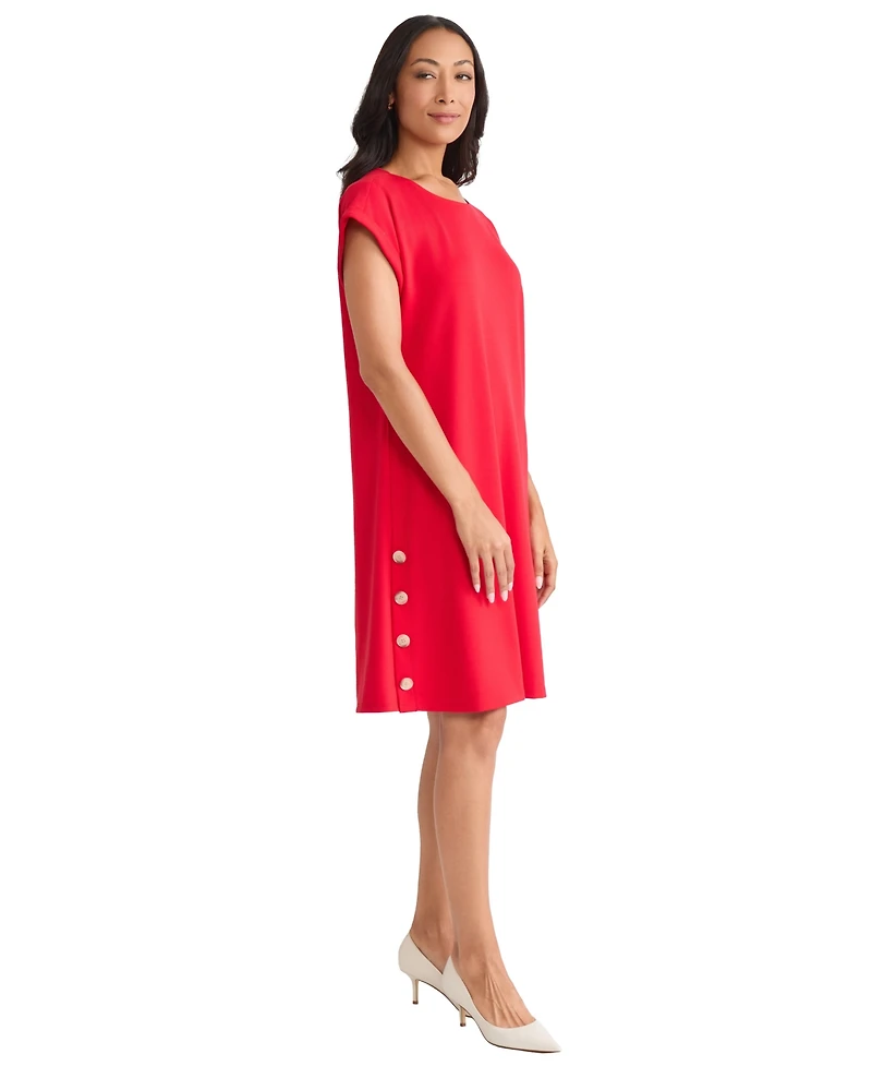 Jones New York Petite Short Sleeve A-line Dress