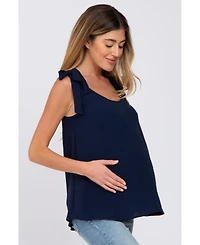 Pinkblush Maternity Navy Blue Shoulder Bow Tank Top