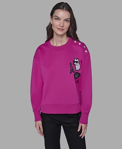 Karl Lagerfeld Paris Choupette Long Sleeve Sweater