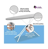 Florida Brands Ironing Board Cover and Pad - 15" x 54" - Large Fits All Standard Sizes - Heat Reflective Iron Pad