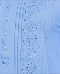 Lands' End Women's Plus 3/4 Sleeve Lightweight Jersey Embellished Top