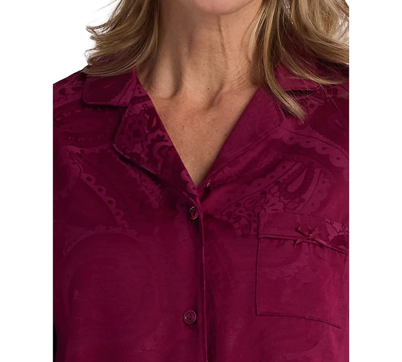 Miss Elaine Petite 2-Piece Long Sleeve Top and Pull-On Pants Pajama Set