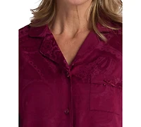 Miss Elaine Petite 2-Piece Long Sleeve Top and Pull-On Pants Pajama Set
