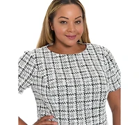 London Times Plus Crewneck Short Sleeve Dress