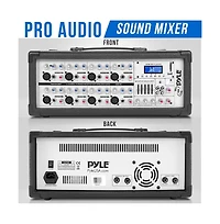 Pyle 8-Channel Bluetooth Stage Powered Mixer - Pro Audio Sound Mixer, MP3/Usb/Sd Readers, Aux(3.5mm) Input, Digital Lcd Display (800 Watt)