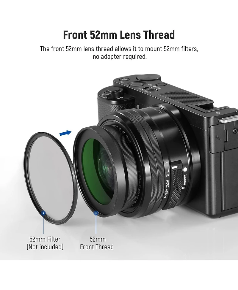 Neewer 40.5mm Hd Wide Angle Lens Compatible with Sony Zv-1F Zv-E10 A5000 A6000, 2 in 1 18mm Wide Angle & 10x Macro Additional Lens with Extension Tube