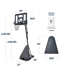 Best Choice Products Adjustable 4.4-10ft Basketball Hoop, Portable Goal w/Shatterproof Backboard