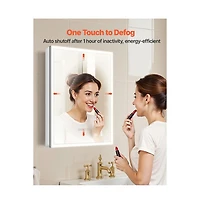 Slickblue Recessed Wall Medicine Cabinet with Side Mirrors and Lighting