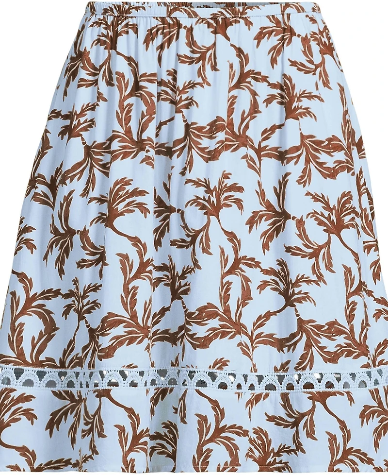 Lands' End Women's Voile Ladder Trim Above the Knee Skirt