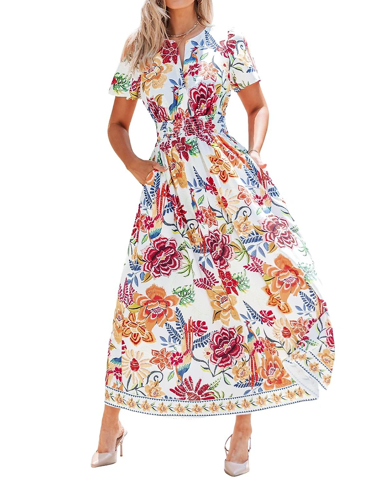 Cupshe Women's Floral Print Maxi Beach Dress