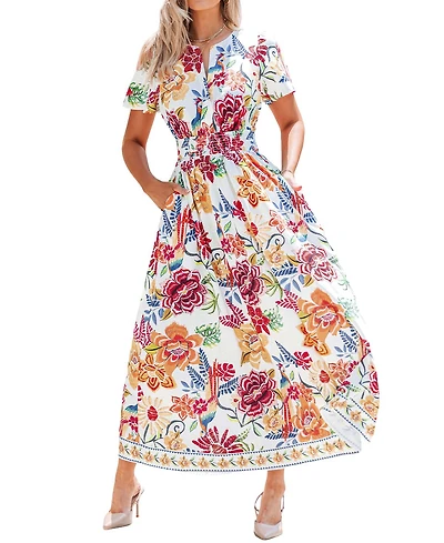 Cupshe Women's Floral Print Maxi Beach Dress